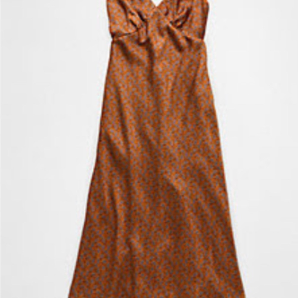Ae floral v neck slip midi dress